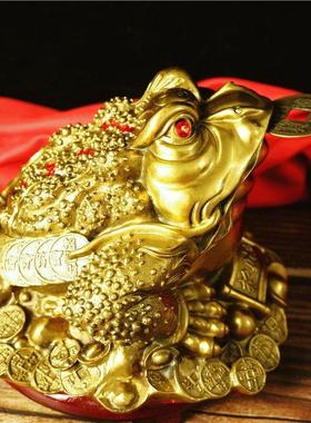 纯铜金蟾三脚蟾蜍金蝉招财摆件特大号旺财开业礼品店铺摆设品