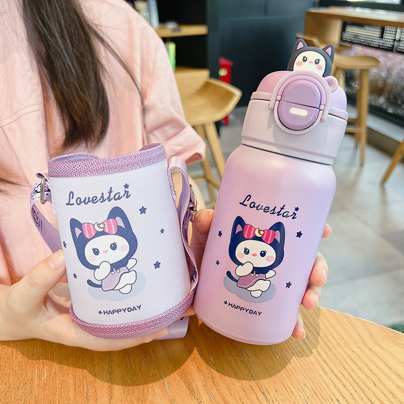 宝无忧316不锈钢儿童保温杯双饮弹跳学生孩子外出背带便携保温杯,淘宝优惠券,粉丝福利购,淘宝优惠卷