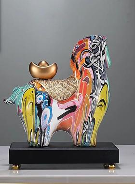 马上有钱马摆件开业乔迁礼物客厅桌面电视柜酒柜新房办公室装饰品