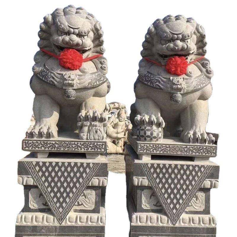 石雕大石狮子看门石墩庭院门口景观雕塑摆件青石狮子一对,淘宝优惠券,粉丝福利购,淘宝优惠卷