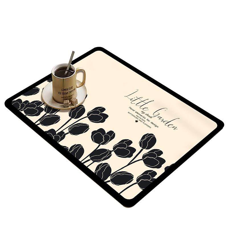 轻奢咖啡机厨房台面硅藻泥防烫沥水垫双面防滑碗盘干燥垫长方形,淘宝优惠券,粉丝福利购,淘宝优惠卷