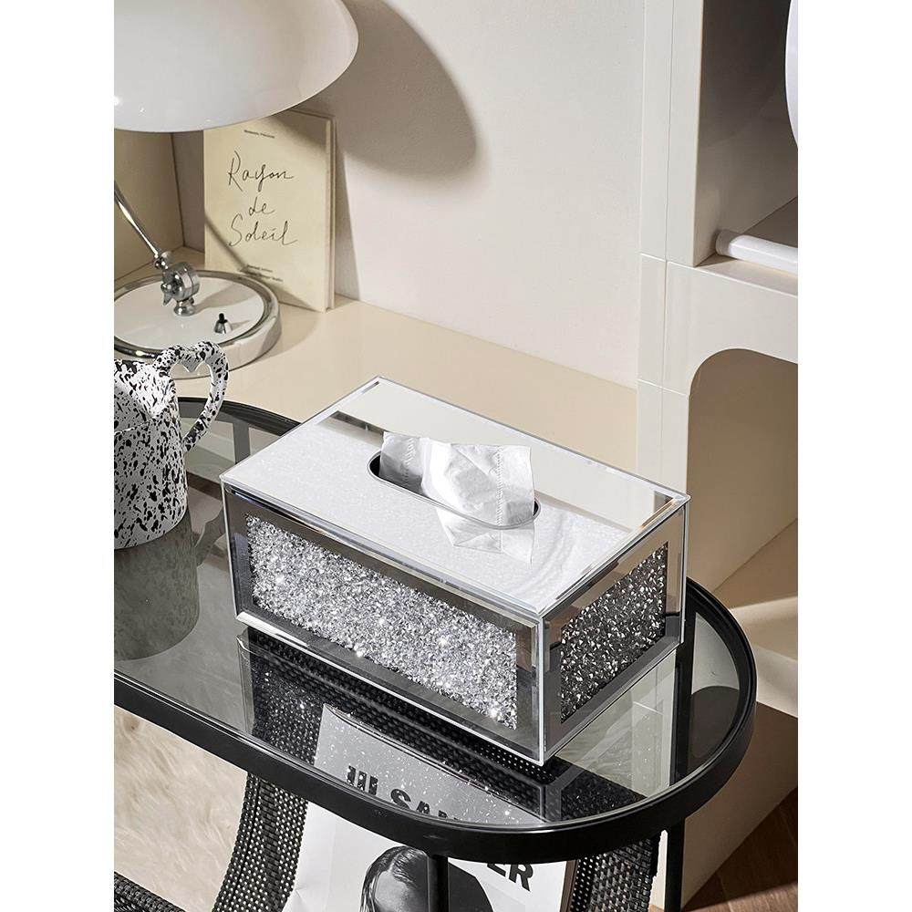 纸巾盒客厅高档抽纸盒轻奢高级感纸巾收纳盒家用茶几纸抽摆件镶钻,淘宝优惠券,粉丝福利购,淘宝优惠卷