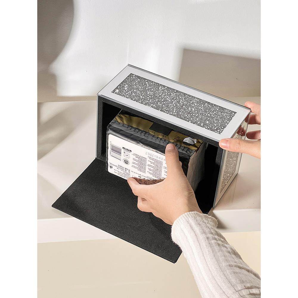 纸巾盒客厅高档抽纸盒轻奢高级感纸巾收纳盒家用茶几纸抽摆件镶钻,淘宝优惠券,粉丝福利购,淘宝优惠卷