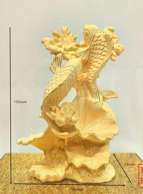 绒沙金黄金摆件年年有余莲年有余金鱼发财鱼送礼金银工艺品鲤鱼