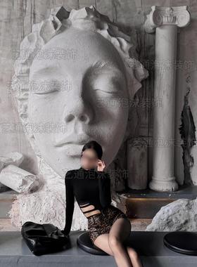 流行人脸泡沫雕塑酒吧KTV会所酒楼佛像观音人物雕像装饰摆件定制