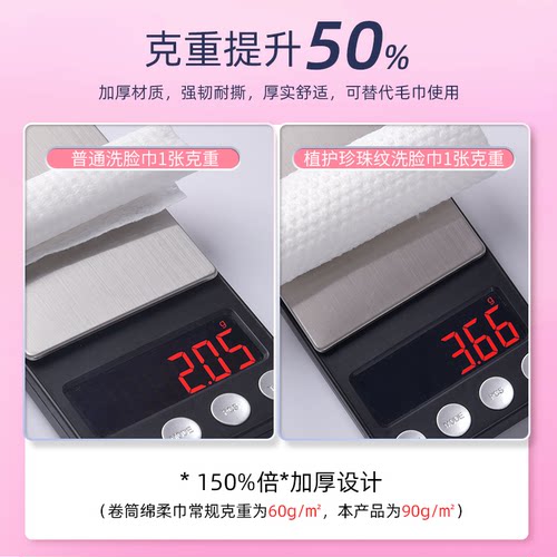 洗脸巾一次性女加厚擦脸洁面巾绵柔巾干湿两用美容院用品卷筒式 - 图1