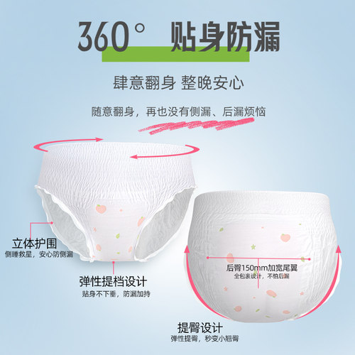 植护安睡裤经期用防漏官方旗舰正品产妇姨妈卫生巾安心夜安拉拉裤 - 图3