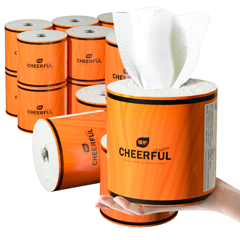 植护气垫纸巾卫生纸悦色橙有芯卷筒纸厕所整箱批家用实惠装厕纸 - 图0