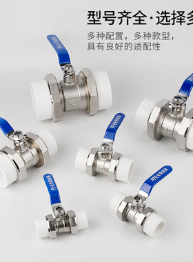 PPR球阀双活接球阀4分6分1寸热熔球阀PPR阀门铜球阀开关阀DN2025