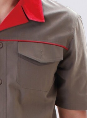 夏季工作服短袖工作服套装 男汽修劳保服 工程服工装劳保服包邮