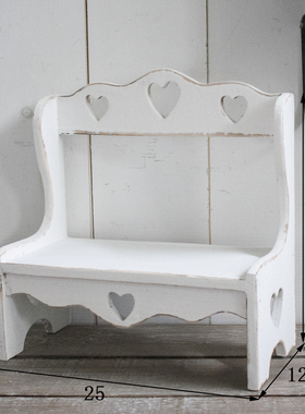 实木复古做旧桌面小凳子个性创意小椅子花架家居饰品装饰道具摆件