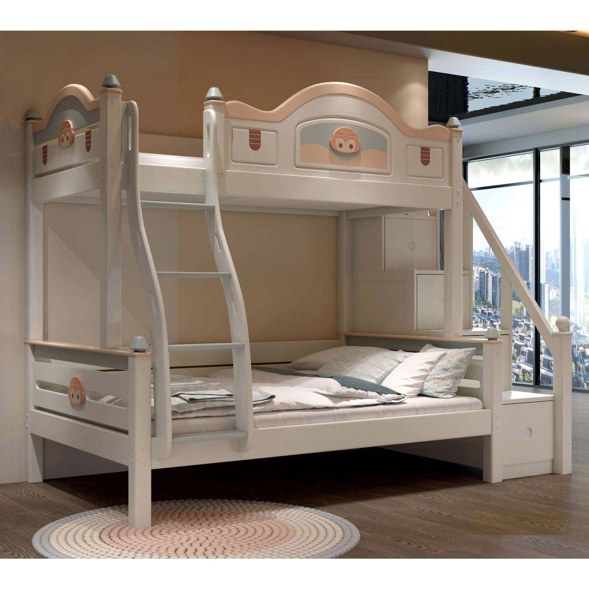 全实木上下床双层床子母床两层上下铺木床成年双人床高低床儿童床,淘宝优惠券,粉丝福利购,淘宝优惠卷