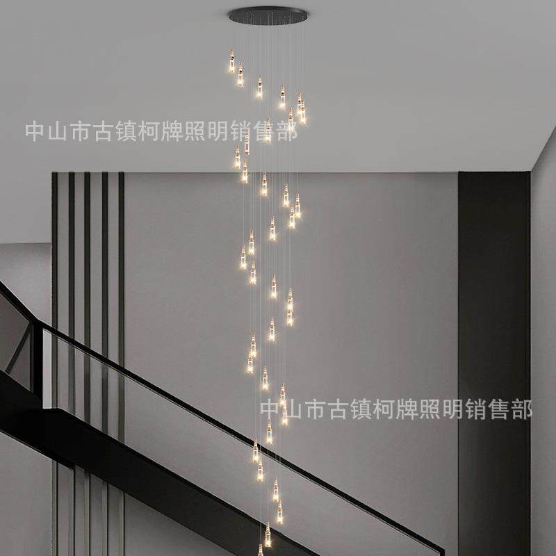 楼梯长吊灯现代简约loft公寓别墅客厅创意个性餐厅旋转复式楼吊灯,淘宝优惠券,粉丝福利购,淘宝优惠卷