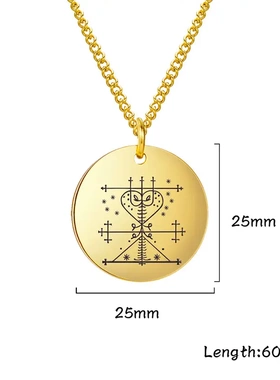 欧美复古风情侣项链不锈钢爱心形圆牌简约吊坠项链不褪色