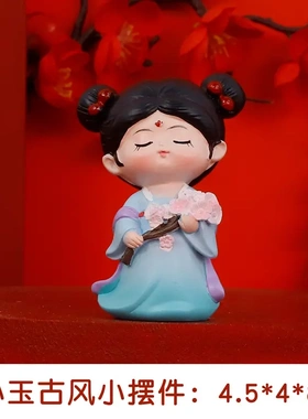 新款古风摆件妙小玉国潮女孩树脂工艺家居装饰旅游景点礼物