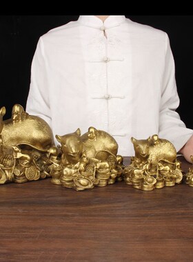 铜生肖鼠铜十二生肖摆件九鼠运财五鼠金钱鼠生肖铜老鼠工艺礼品