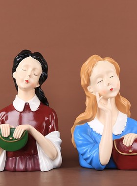 可爱女郎摆件家居客厅装饰品儿童房卧室样板间少女心摆设女生创意