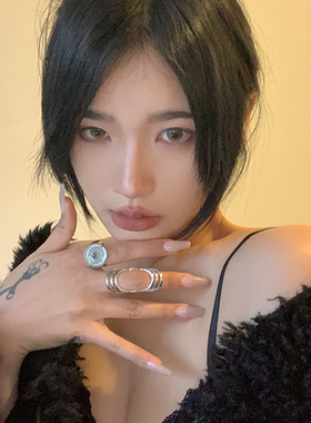 入侵企画 小众高级感中古蜘蛛符号关节戒冷淡风不掉色钛钢戒指女