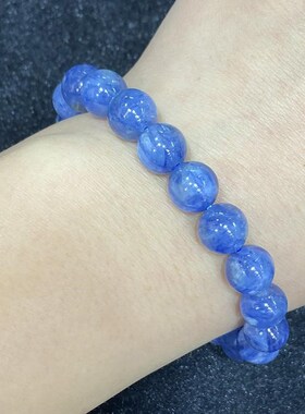 天然蓝晶石手链女款单圈时尚小清新简约水晶手串饰品百搭礼物串珠