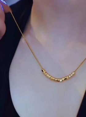 钛钢项链女十六连珠小众