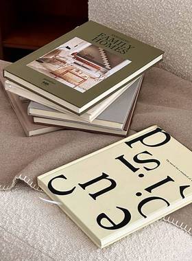 全英文装饰书布面精装杂志书街拍摆拍摄影道具桌面隔板柜法式摆件