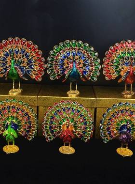 新疆特色手工艺复古民族首饰盒孔雀珐琅高档摆件高档礼品旅游纪念