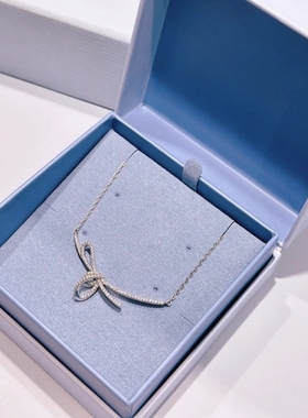 hefang丝带结锁骨链女蝴蝶结项链何方飘带耳环耳钉轻奢高级感礼物