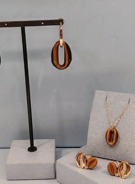 hefang咖啡豆项链何方卡布奇诺耳环女轻奢手链锁骨链耳钉戒指礼物