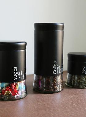 样板房厨房餐厅摆件仿真咖啡杂粮调味花茶收纳罐套装橱柜饰品组合