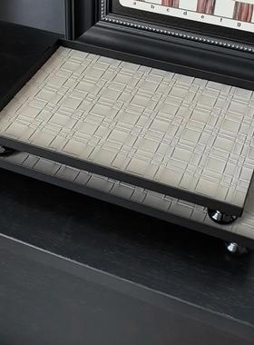 态生活 ins覆古风皮质编织方形香薰托 托盘家用玄关首饰收纳桌面