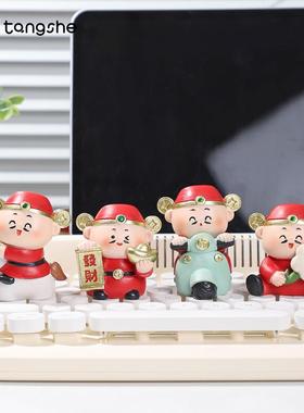 财神爷可爱办公室桌面装饰摆件创意打工人情绪稳定发财祝福小礼物