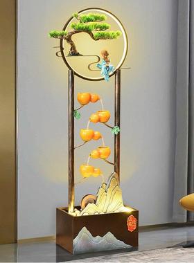 喷泉玄关装饰电视柜客厅大型落地摆件风水轮循环流水开业乔迁新居