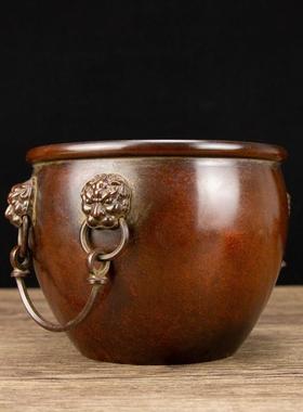 故宫吉祥铜缸聚宝盆摆件家用客厅办公室摆件店铺开业礼品