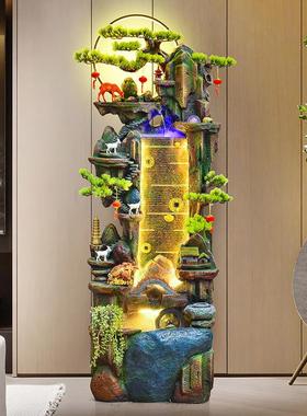 新中式流水摆件循环水客厅风水轮阳台假山鱼池景观办公室开业落地