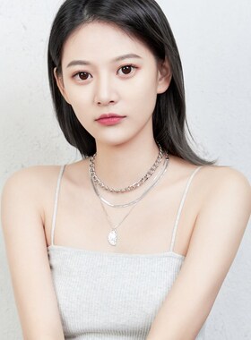 三条项链组合可拆分abyb月牙弯项链女小众设计叠戴多元素多层颈链