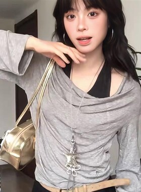 Y2K海星长款项链星星吊坠卫衣链嘻哈潮复古做旧甜酷辣妹颈链配饰