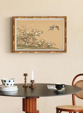法式中古装饰画沙发背景玄关餐厅书房茶室挂画高级感中式古典壁画