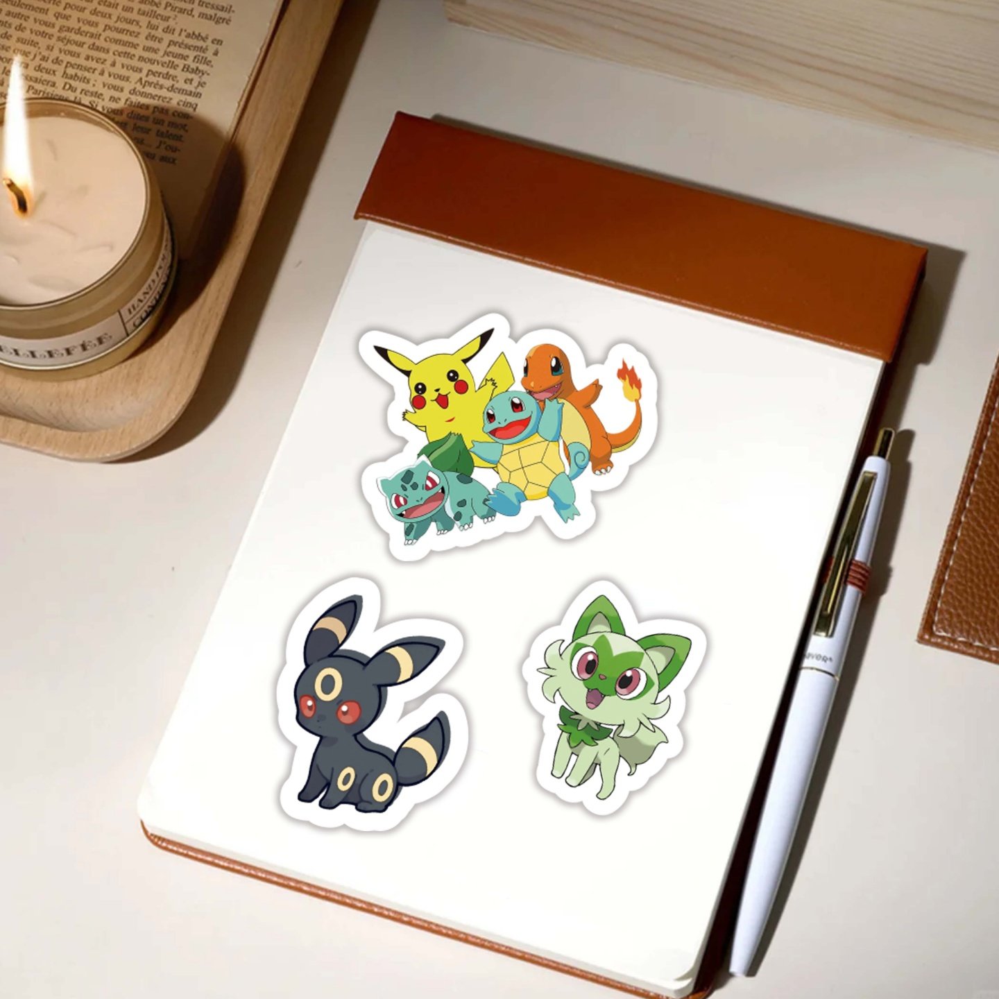 100贴半切卡通宠物小精灵宝可梦比卡丘杰尼龟贴纸小动物儿童奖励手账装饰行李箱笔记本电脑平板摩托车头盔贴,淘宝优惠券,粉丝福利购,淘宝优惠卷