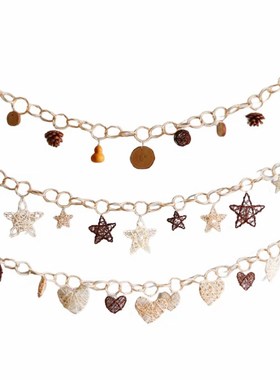 藤圈小挂件墙上拉花装饰爱心星星月亮藤球空中吊饰幼儿墙饰挂件