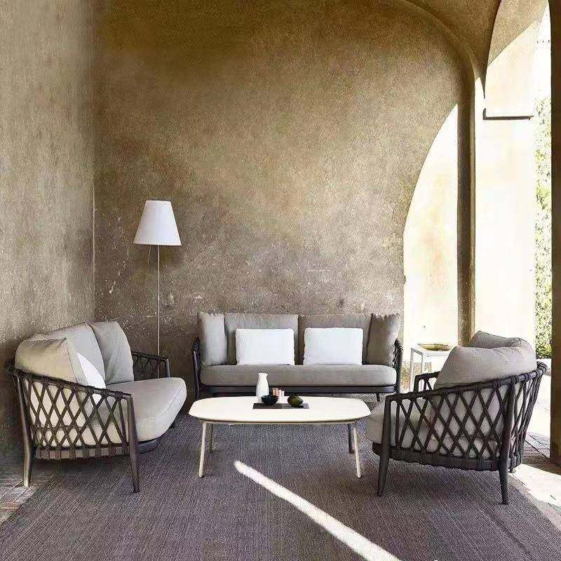 北欧户外沙发庭院民宿设计师样板房家具花园休闲区露台藤编沙发,淘宝优惠券,粉丝福利购,淘宝优惠卷