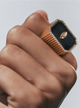 文艺复古风红色爱心塔罗牌图戒指 独立战热卖新品