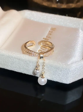 东大门气质锆石五角星开口戒指小众时尚食指戒网红轻奢高级感手饰