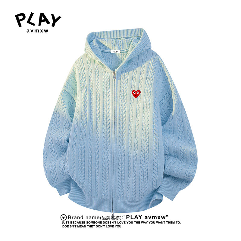 PLAY AVMXW  官方连帽针织衫秋冬季新款男女同款肌理感麦穗纹毛衣,淘宝优惠券,粉丝福利购,淘宝优惠卷