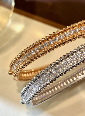 韩秀娜轻奢高级感珠珠排钻手镯精致闪钻时尚百搭款满天星叠戴手环