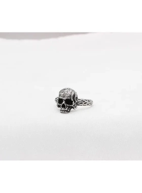 r1690 饰品 欧美个性复古骷髅头男士钛钢戒指