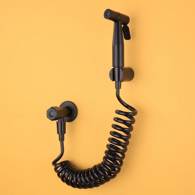 黑色SUS304不锈钢喷枪净身妇洗器增压喷头洁身免打孔马桶喷枪套装,淘宝优惠券,粉丝福利购,淘宝优惠卷