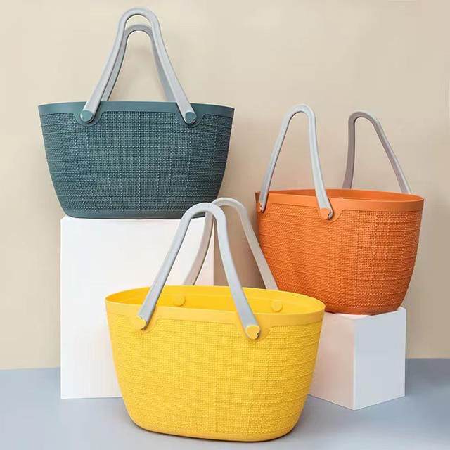 Carrying basket vegetable basket grocery shopping basket supermarket shopping basket portable large storage basket plastic laundry basket