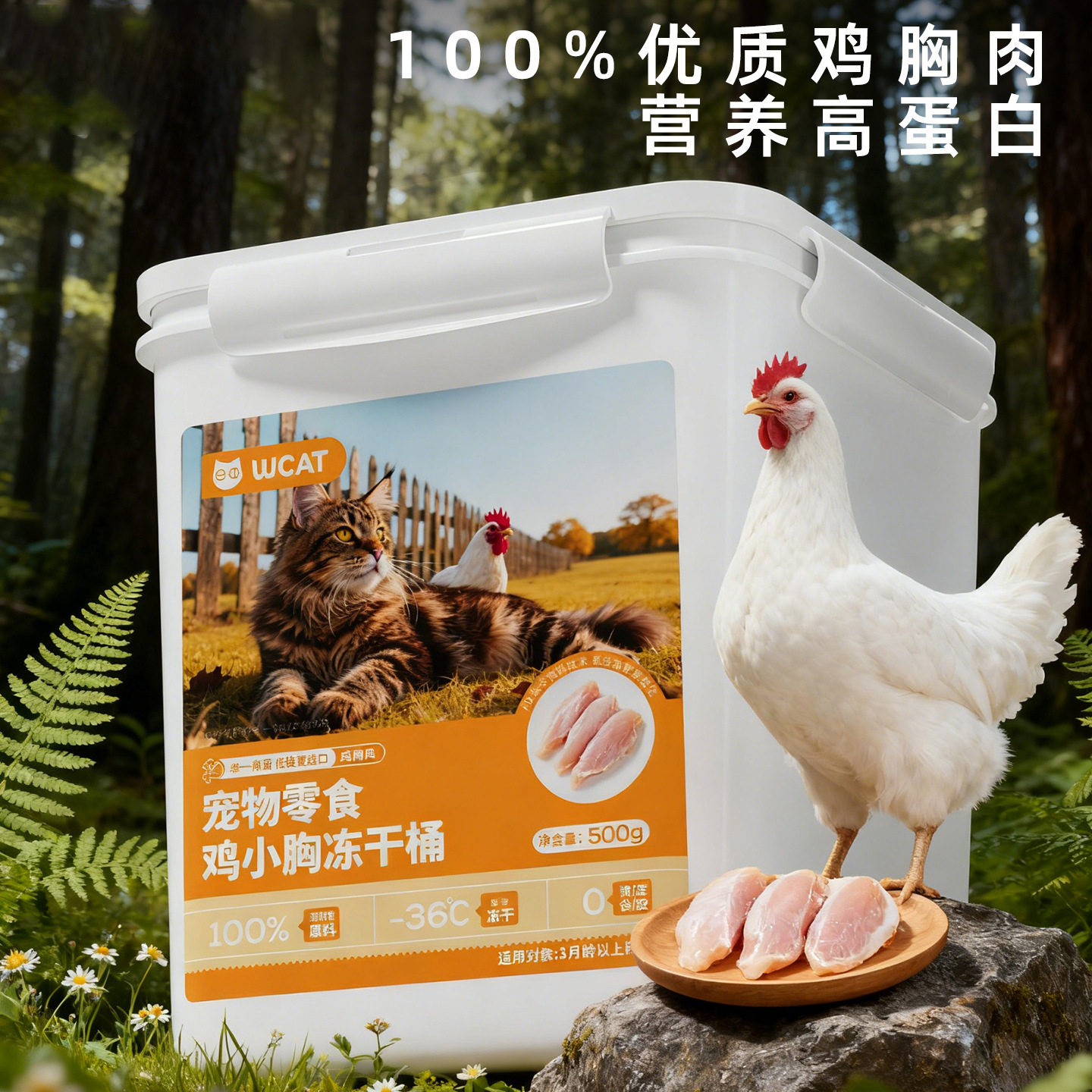 猫咪零食冻干鸡肉粒鸡小胸犬猫通用蛋黄粒鸭肉鹌鹑宠物混合冻干桶,淘宝优惠券,粉丝福利购,淘宝优惠卷