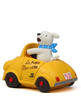 小清新卡通创意开黄色小车小狗园艺苔藓多肉花插道具 拍摄道具