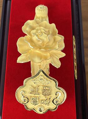 绒沙金富贵如意摆件工艺品乔迁新居贺寿礼品客厅装饰品